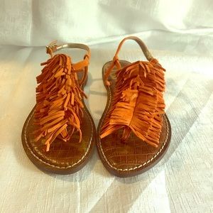 Sam Edelman Orange suede sandals sz 6.5 NBW